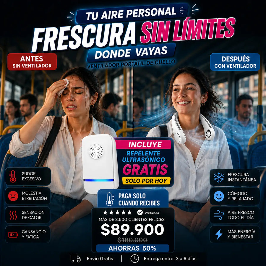 Artic Air - Ventilador cuello más repelente ultrasonico
