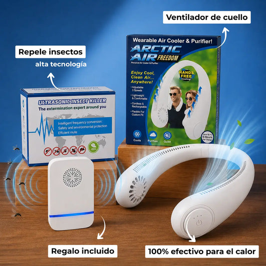 Artic Air - Ventilador cuello más repelente ultrasonico
